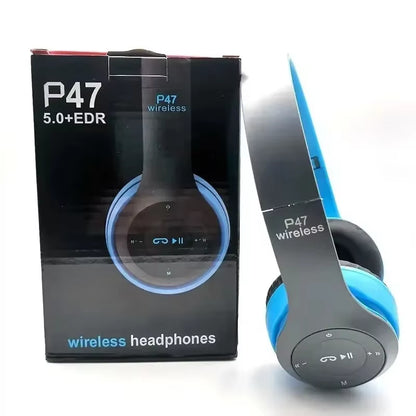 Bluetooth 50 Wireless Headphones Foldable HIFI Stereo Bass with Mic USB Adapter for Iphone Gaming