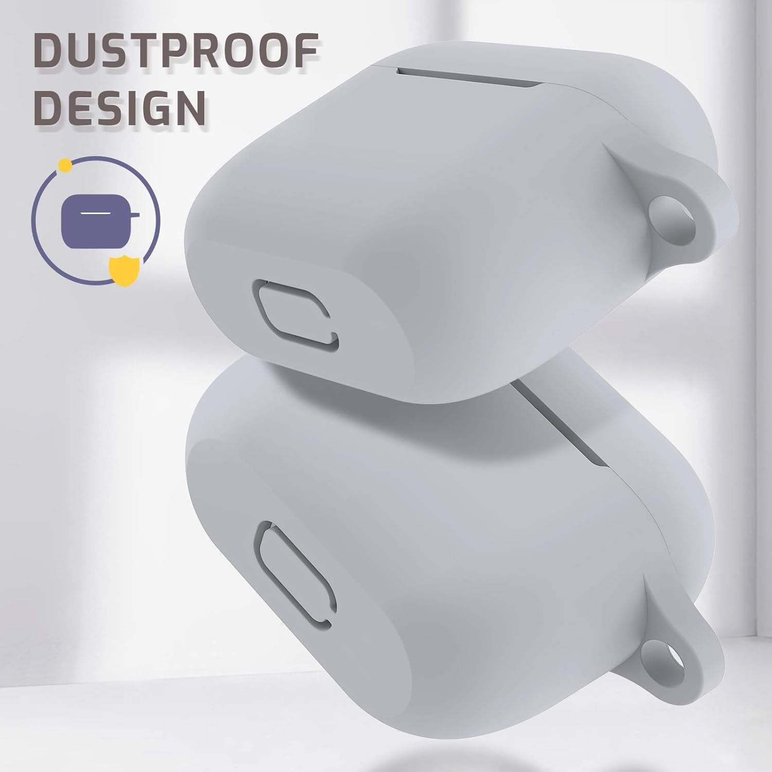 Compatible with Airpods 3 Case,Soft Silicone Protective Headphone Charging Cover with Keychain for Airpods 2021 3Rd Generation (Stone Gray)