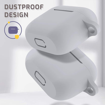 Compatible with Airpods 3 Case,Soft Silicone Protective Headphone Charging Cover with Keychain for Airpods 2021 3Rd Generation (Stone Gray)